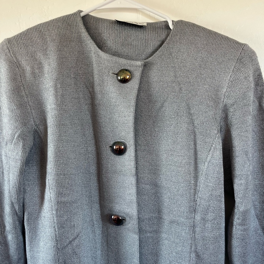 Gray Women's Button-Front Jacket - Picture 2 of 7